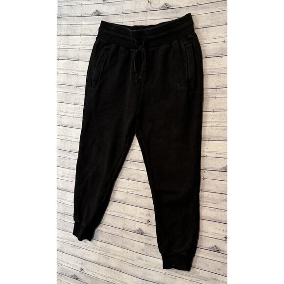 NICE KICKS Mens Essentials Sweatpant Jogger Sz L Black Logo Drawstring Pants - Picture 4 of 16